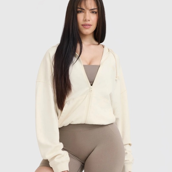 Oner Active Tops - Oner active Raw Lounge Oversized Zip Hoodie | Off White - M